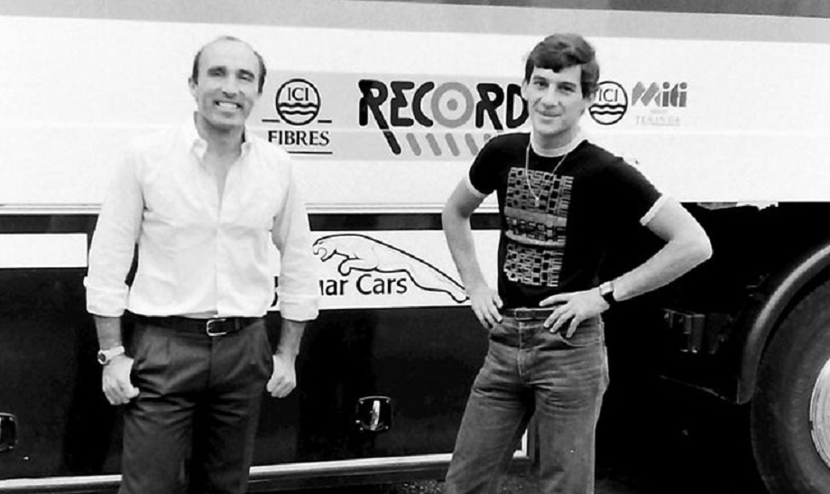 Frank Williams e un giovanissimo Ayrton Senna. 
