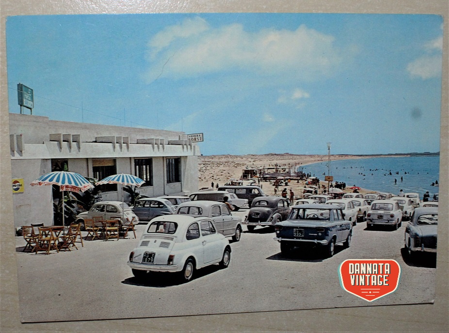 Pubblicità e cartoline vintage Marina di Modica - ristorante la Baia bar - francobollo tolto.