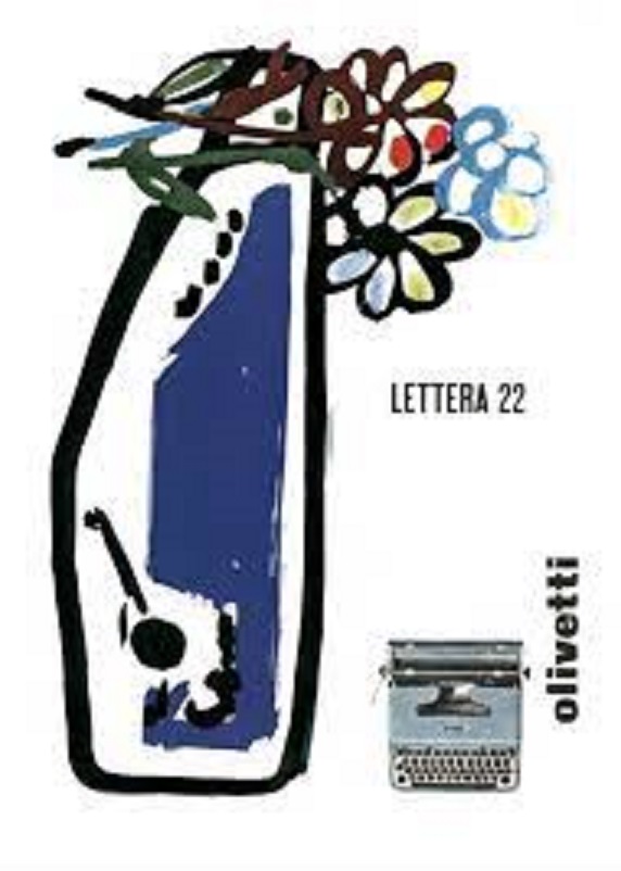 Anni 50 e il design italiano, Locandina pubblicitaria di Giovanni Pintori per la macchina per scrivere portatile Lettera 22,