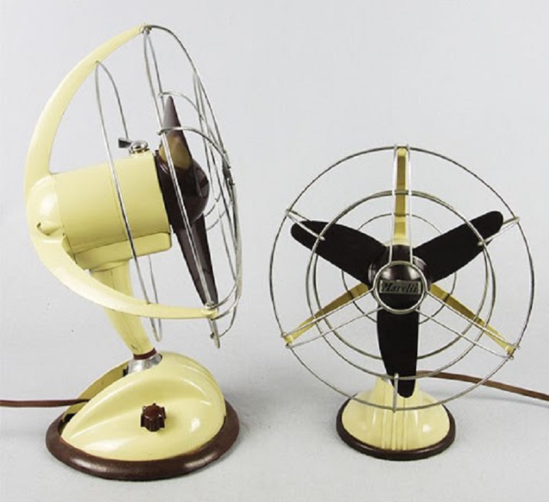Anni 50 e il design italiano, Ventilatore da tavolo e scrivania Marelli - design industriale anni 50. 